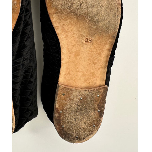 E. Porselli for J. Crew Geo Textured Black Velvet Ballet Flats EU 38 EUC - Picture 3 of 16